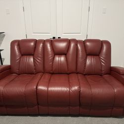 New Red Leather Recliner Sofa Set - Barely Used - Great Deal!