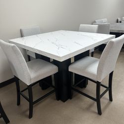 Crown Mark Furniture 1712-5P PARKSIDE COUNTER HEIGHT DINING Gray Financing Available $39 Down payment 