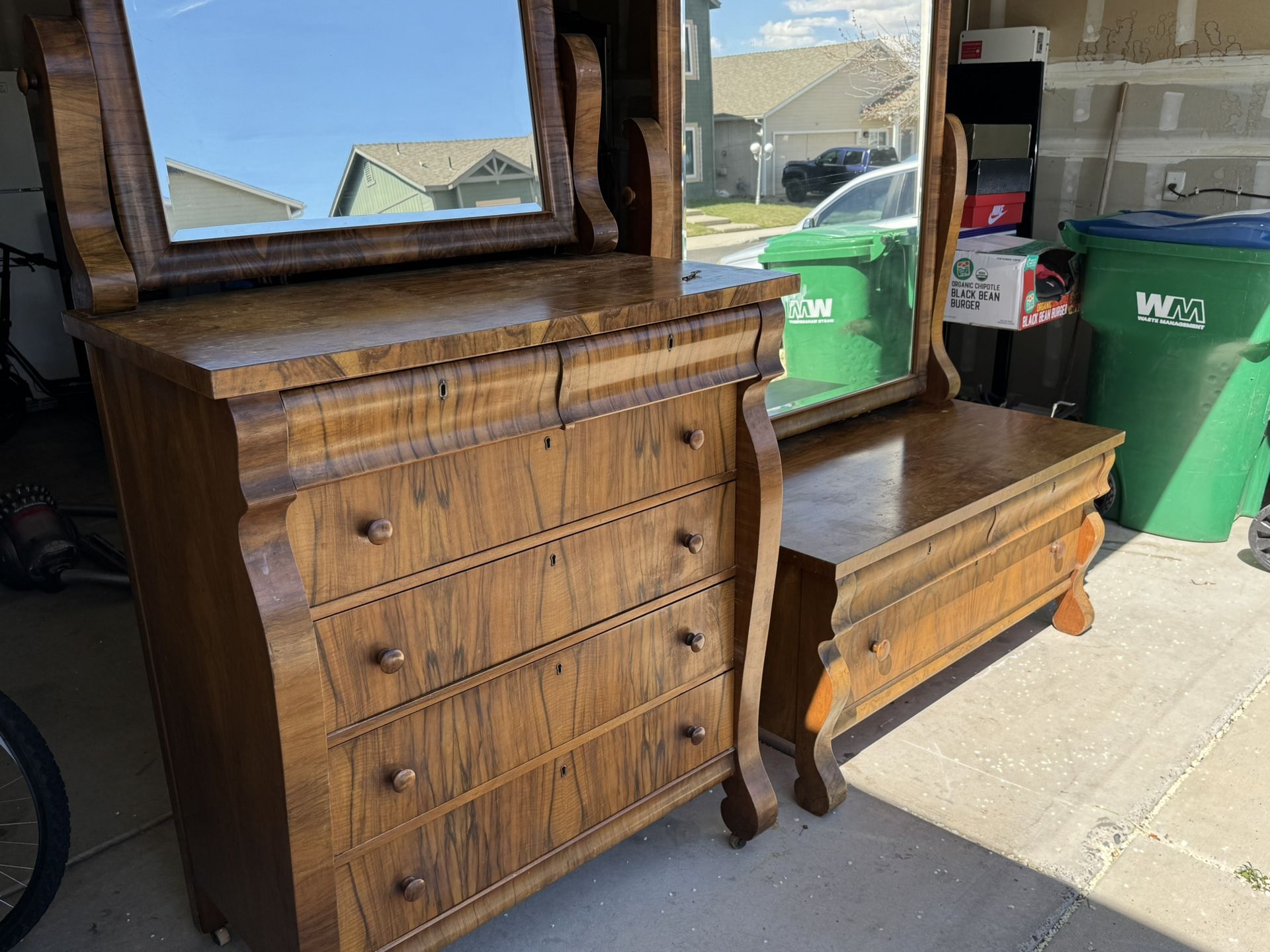 Antique walnut dressers