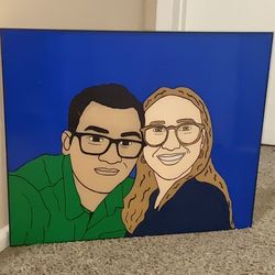 Glass Paintings Family, Friends, Pets, Anime & Cartoon Portraits Available LOCATED IN COVINA