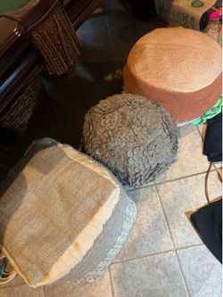 Footstool pouf,  lot of 3