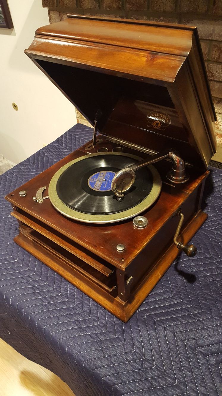 1915 Columbia Grafonola Tabletop Phonograph Victrola Record Player