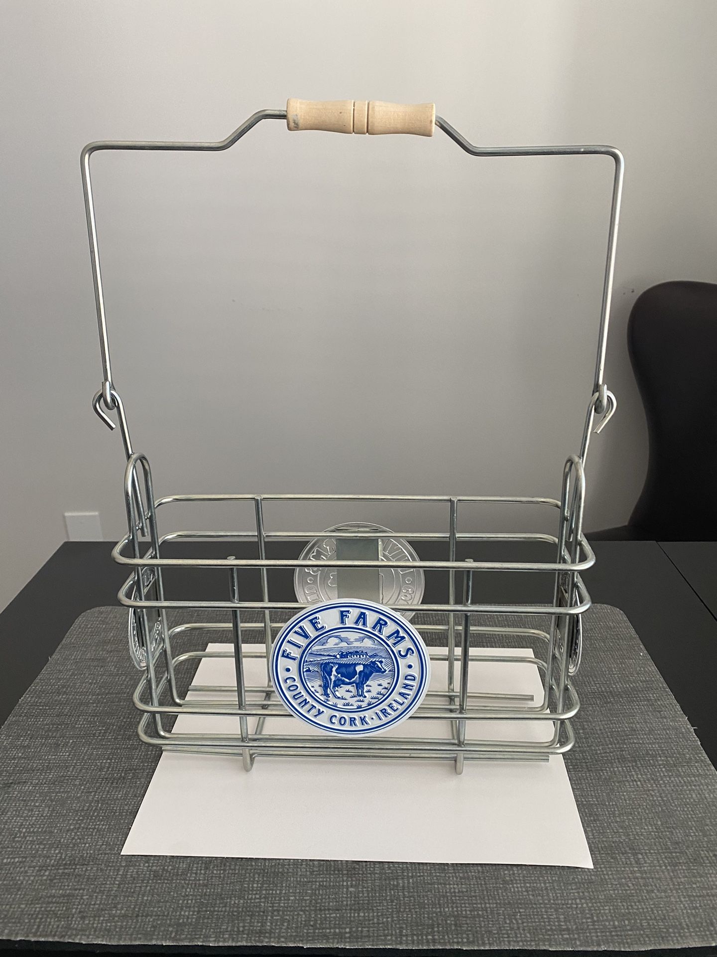 Five Farms Vintage Metal Milk Crate