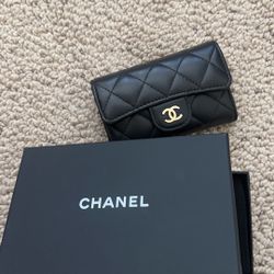 Authentic Chanel Quilted Flap Card holder Wallet 