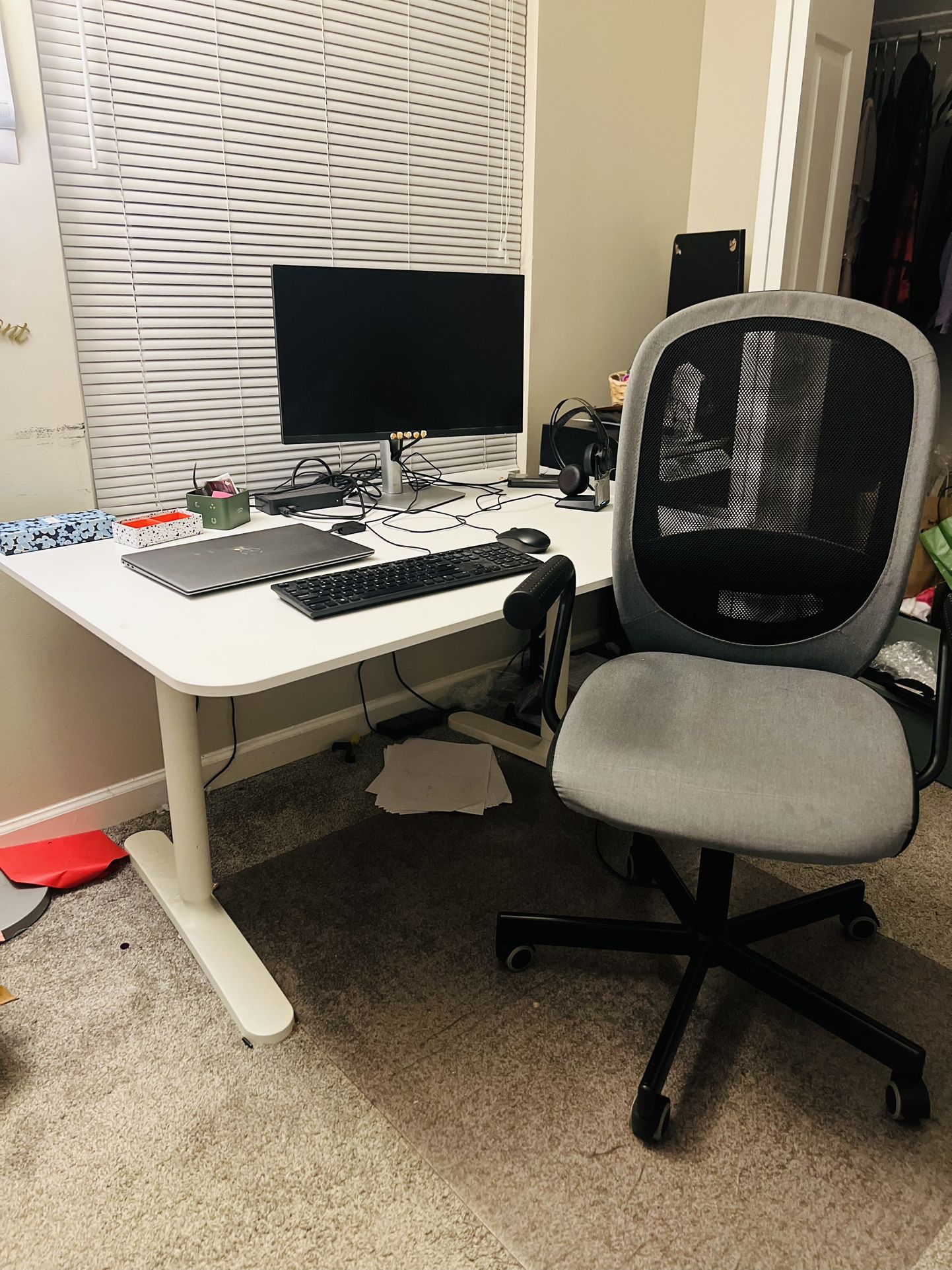 Ikea Office table And ikea office chair - arm Rest Chair
