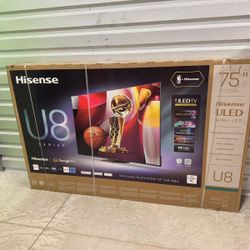 Hd391 75U8 75” Hisense smart 4k Uled HDR TV floor model 