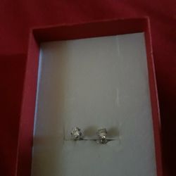 925 Sterling Silver Diamond Earrings