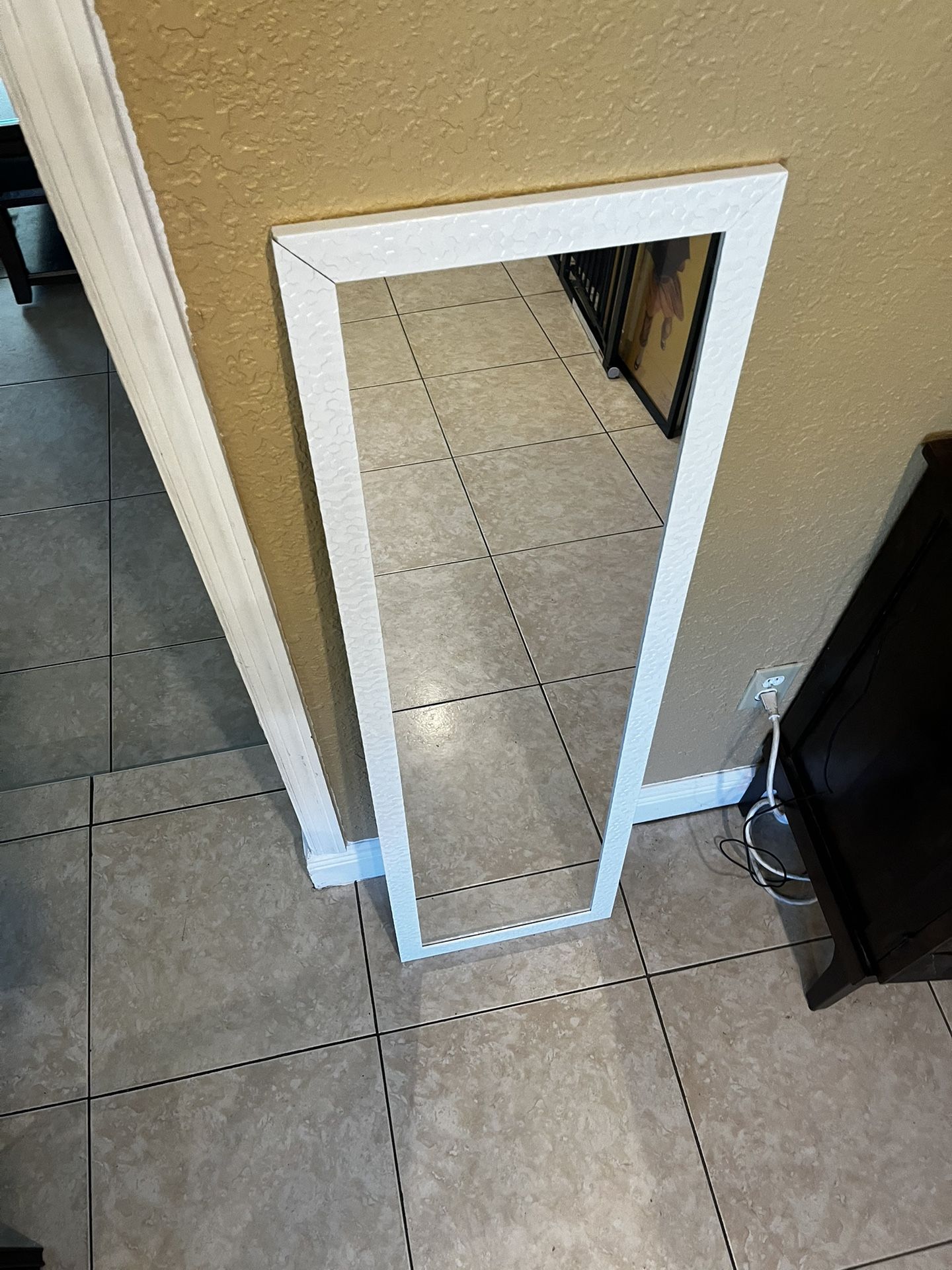 Full Length Mirror…50” Height By 14.5” Wide…SEE ALL PICTURES…AS IS..MISSING BACK COVER…$10