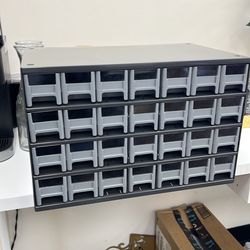 Akro-Mils Steel Garage Storage Cabinet, Small Parts Organizer Metal Cabinet for Hardware, Nails, Screws, Bolts, Nuts, and More, 17" W x 11" D x 11" H,