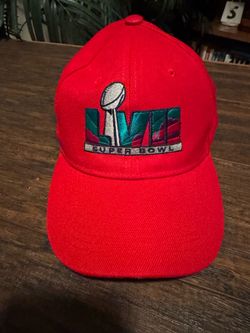 super bowl lvii red snapback kc chiefs championship baseball style hat euc adjustable size osfa
