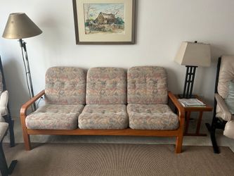 Wood Frame 3-Seat Sofa – $100 OBO