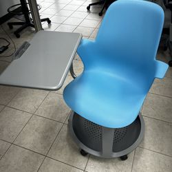 Swivel Chair With Movable Desktop And Cup Holder 