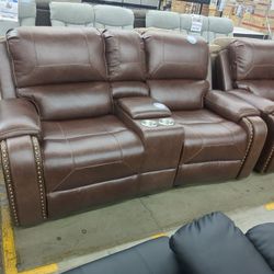 Winslow Saddle Reclining Sofa & Loveseat Set