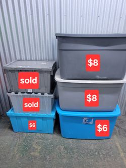 Assorted Plastic Storage Bins