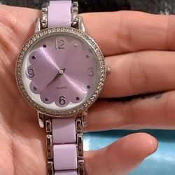 New Women's Lavender & Bling Watch