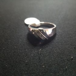 14k White Gold Men's Diamond Ring