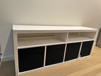 IKEA TV Stand + 4 Storage Boxes – Like New