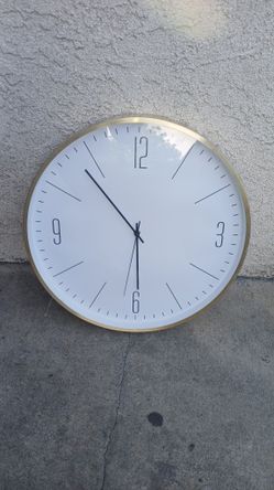 Deco 79 Glass Wall Clock with White Face, 20" x 2" x 20", Gold