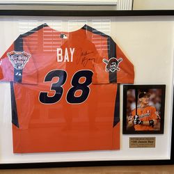 Jason Bay 2005 Framed Jersey Pittsburgh Pirates