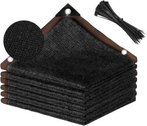 Heavy-Duty Black Mesh Shade Cloth with Reinforced Grommets