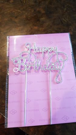 Rhinestone cake topper silver
