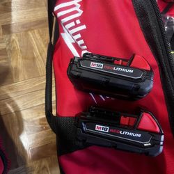 Two Milwaukee Batteries 