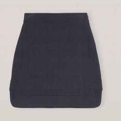 Ganni gray plaid mid-length suiting high waisted skirt 40 L/XL