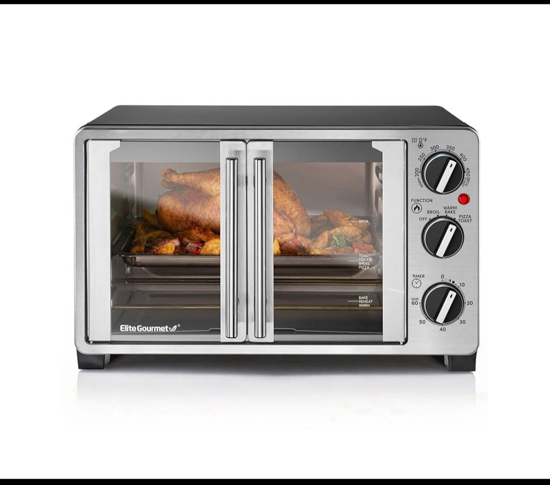 New Other Elite Gourmet Double French Door Toaster Oven With 25L Capacity