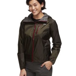 Women’s Outdoor Research Helium II Jacket ultra light small green purple 