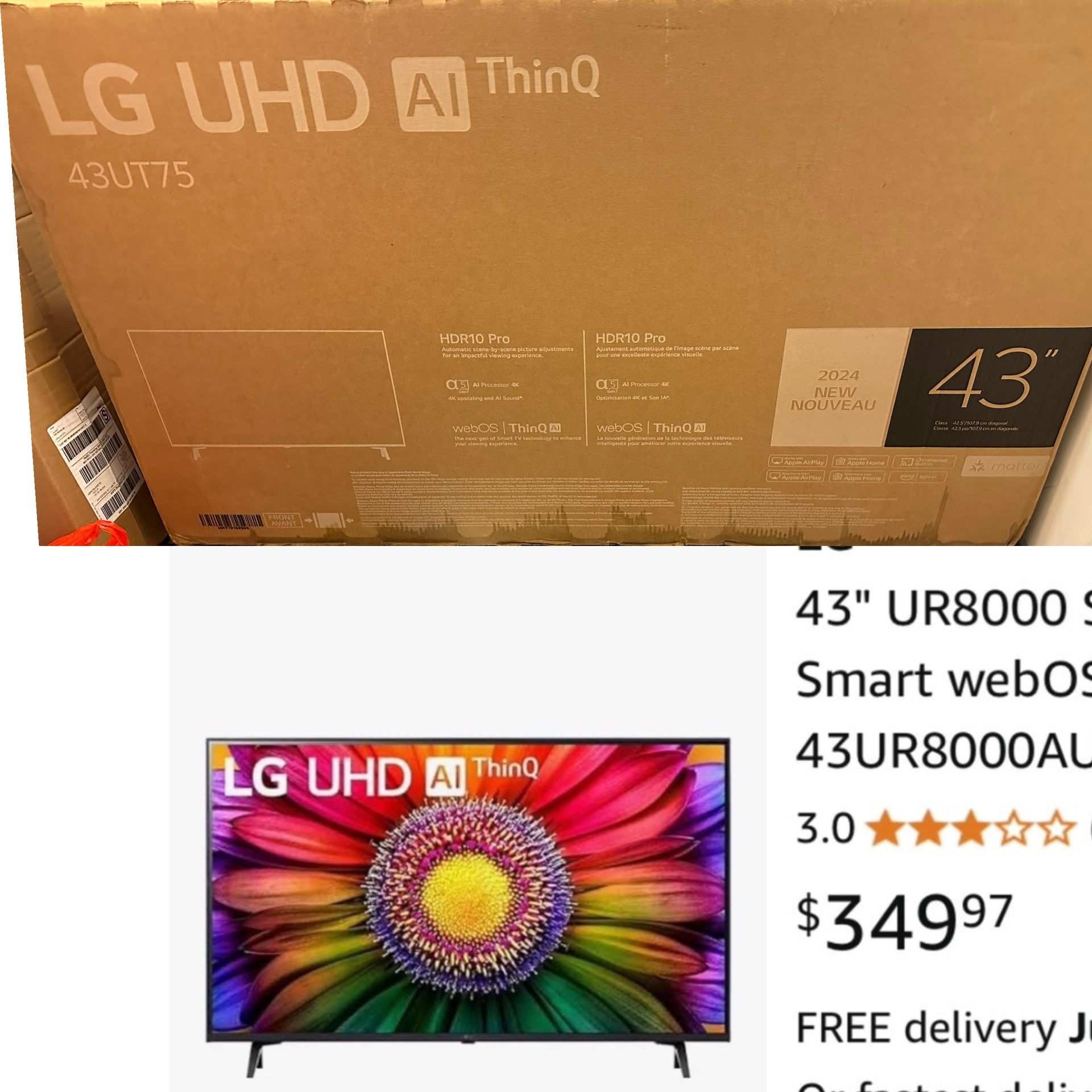New LG 43in AI TV , AI ThinQ