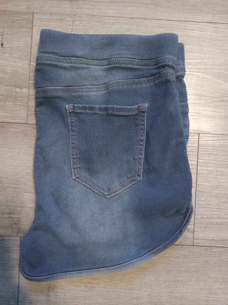 Womens Stretch Waist Comfy Fit Jean Shorts Size Xl /5-17