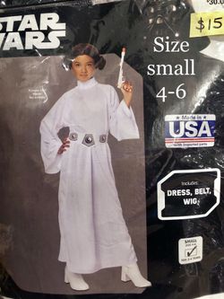 NEW Princess Leia Star Wars Halloween Costume size small 4-6X (kids)