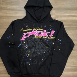 Black Spider Hoodie Pink