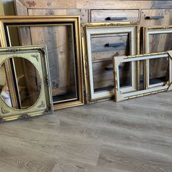 Vintage Ornate Gold Picture Frames Set of 5 Gallery Wall Ready