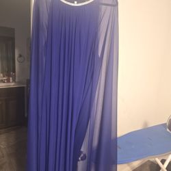 Size 22 Royal Blue Gown With Cape