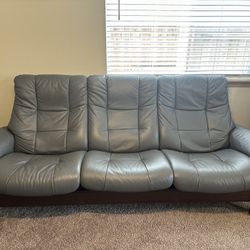 Scan Design Leather Couch-reclines