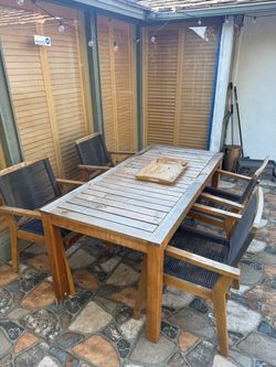 Table and chairs real acacia wood TARGET Christopher McKnight