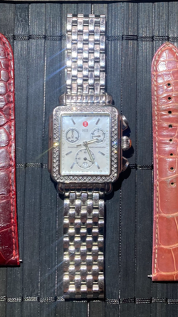 Michele Deco Stainless Steel Diamond Watch