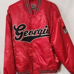 Team Pride George Bulldog Satin Bomber Style Jacket Size XL