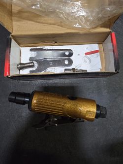 pneumatic tool used for detailing metal and other surfaces, commonly known as a straight mini air die grinder (Model XQ-811A).