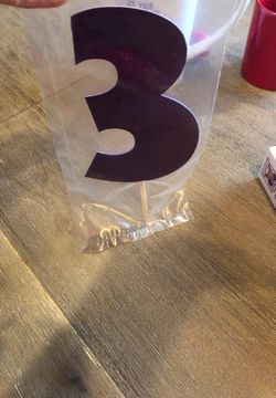 Purple “3” Cake Topper
