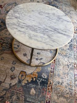 2 Piece Marble Coffee Table Set