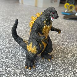 Godzilla Mini Figure Black and Gold Vinyl Plastic Dinosaur Monster 