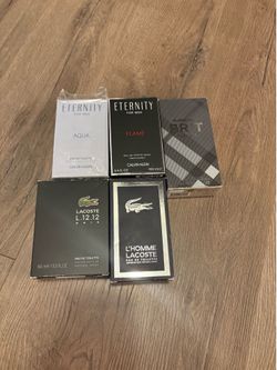 Men perfumes CK Lacoste Burberry