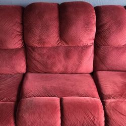 Red Suede Couch Electric Recliner For Sale!!!!!!!