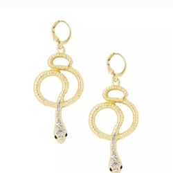 Cleopatra Costume Goldtone Roman Snake Earrings Jewelry Halloween Costume Fancy.
