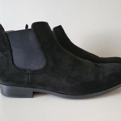 Men's Black Faux Suede Dress Boots, Size 8.5 