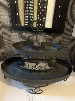 Antique Metal Storage Tray/ Shelf