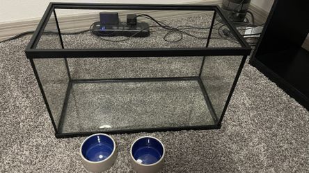10 Gallon Tank And Two Porcelain Bowls!