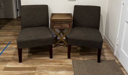 Seating chairs and side table
